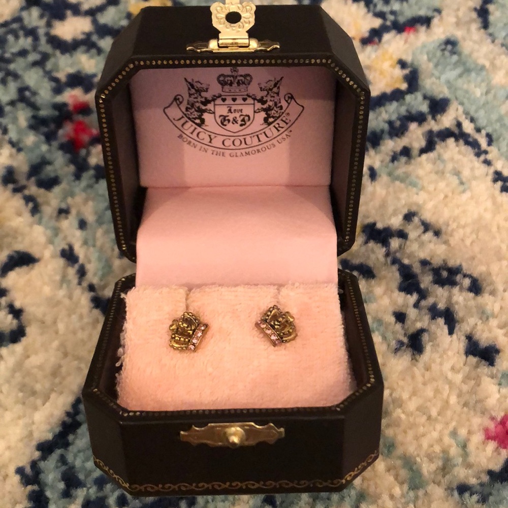 Juicy Couture crown earrings